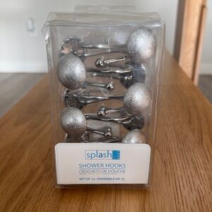 Chrome Shower Hooks Set of 12